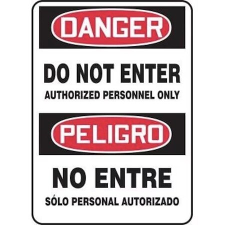 Accuform BILINGUAL OSHA DANGER Safety Sign DO SBMADM158XP